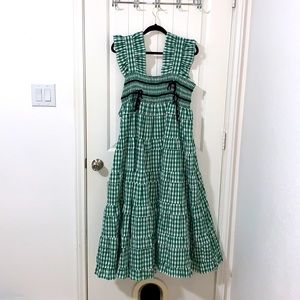 Gingham Green Midi Dress